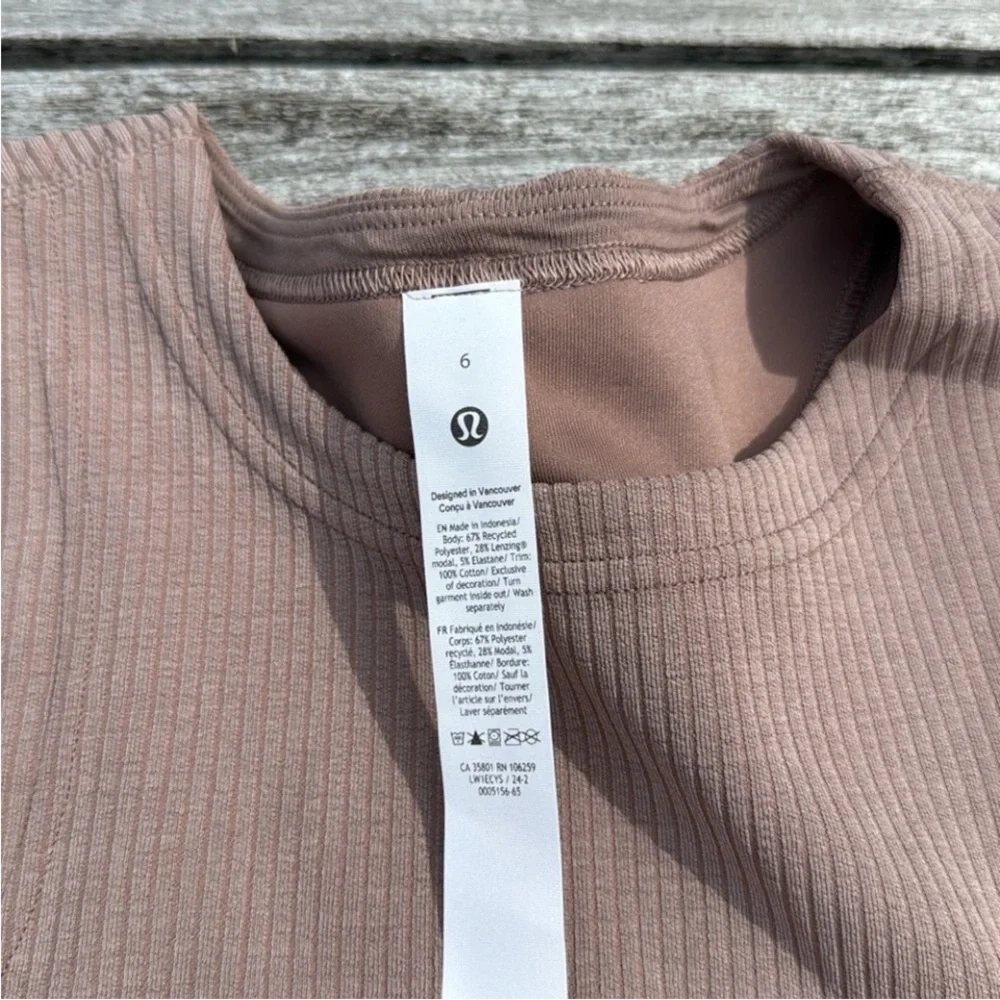 Lululemon Ribbed Softstreme Slim-Fit Tank Dress in Taupetastic Sz. 6 NWT - Picture 4 of 5